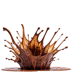 multi color chocolate splash from surface to above