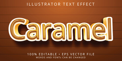 Caramel typography premium 3D editable text effect