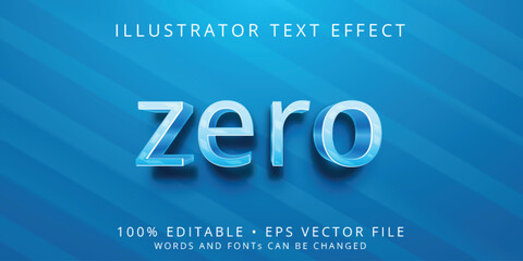 Zero text effect editable and steel text style
