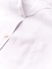 Close up of white Men's shirt.