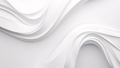 abstract minimalist white wave-like curves for modern design backgrounds and layered architectural visualization elements.