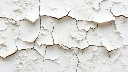 Obraz premium Textured Decay: Cracked and Uneven Surface of a Weathered Plaster Wall, Generative Ai