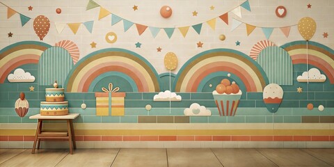 Fototapeta premium retro birthday background