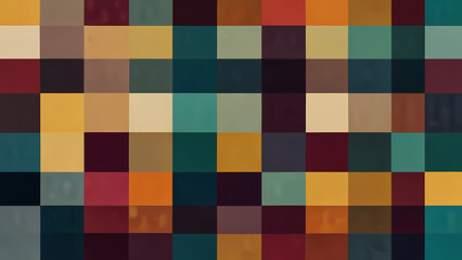 abstract illustration background with a theme of squares, using a mix of vibrant and muted colors