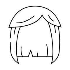 wig hair line icon vector. wig hair sign. isolated contour symbol black illustration