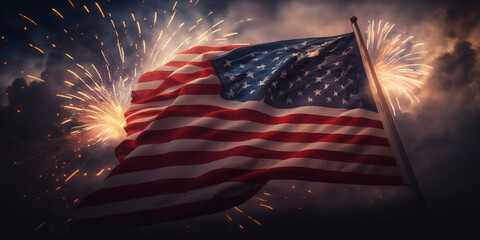 USA 4th of july independence day background. american flag, Celebration Concept