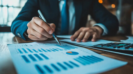 A businesswoman conducting market research and analyzing data. businesswoman conducting