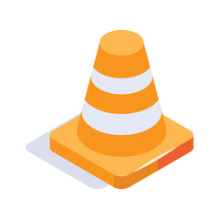 Take your hands on this amazing isometric icon of construction cone