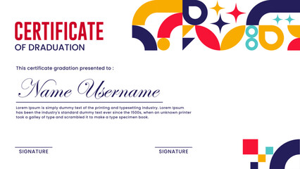 design template certificate fullcolor geometric