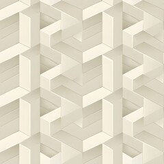 Obraz premium Stylish 3D geometric pattern in soft beige tones.