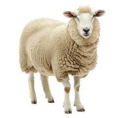 Fototapeta premium Majestic Woolly Sheep A Symbol of Pastoral Beauty Isolated on Transparent Background
