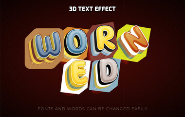 Fototapeta premium Worned vintage paper 3d editable text effect style