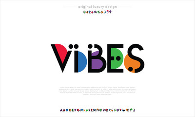 Vibes abstract logo font alphabet minimal modern urban fonts for logo brands typography