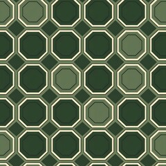 Obraz premium Geometric green pattern featuring octagonal shapes on a textured background.