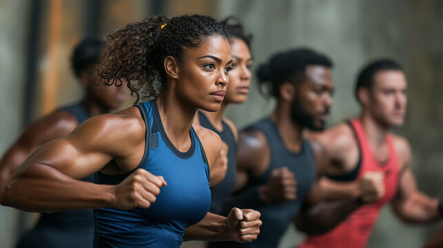 Document a diverse group doing partner workouts.