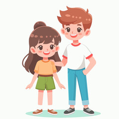 boy and girl flat illustration