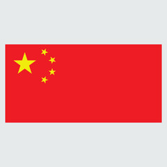 High-Quality China Flag Vector : High-quality printing for educational materials, books, and magazines.