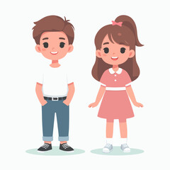 boy and girl flat illustration