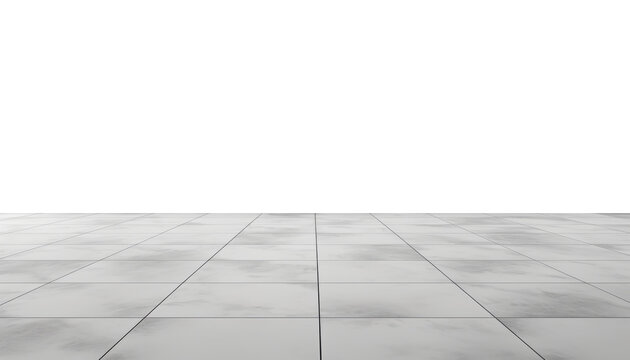 grey tile floor isolated on transparent background cutout