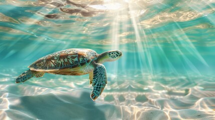 Obraz premium The Underwater Sea Turtle