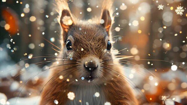 squirrel in nature Footage 4K