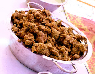 Crispy onion bhajis or kanda or pyaj ke pakore or pakoda