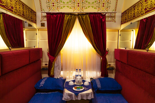 Lux compartment of the Silk Road Orient Express passenger train.