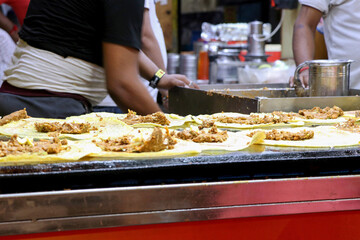 A street food shop at Vrindavan Where gram flour cheela and stre