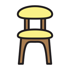 Dinning Chair Vector Filled Icon Design