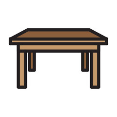 Center Table Vector Filled Icon Design