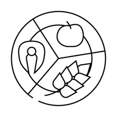 separate food line icon vector. separate food sign. isolated contour symbol black illustration