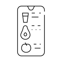 counting eaten app line icon vector. counting eaten app sign. isolated contour symbol black illustration