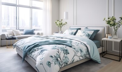 Luxurious Bedroom, Comfortable King Size Bed, premium cotton bed sheets, Residential hotel Interior