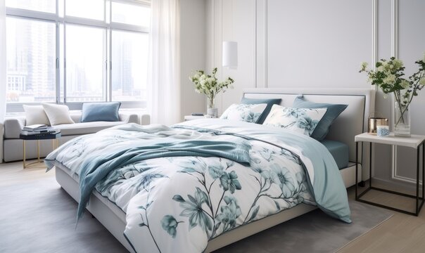 Luxurious Bedroom, Comfortable King Size Bed, premium cotton bed sheets, Residential hotel Interior