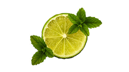 lemon with mint leaf