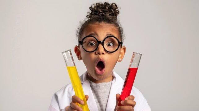 The little girl scientist. - Powered by Adobe