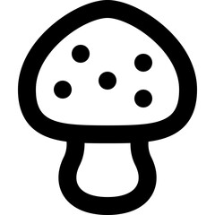 Mushroom black outline icon
