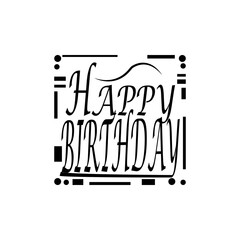 Happy Birthday transparent typography lettering design. birthday calligraphy font.