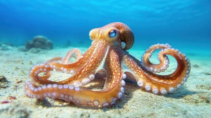 Octopus on the Sandy Ocean Floor