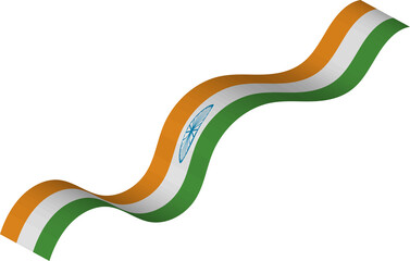 India national flag, India Waving Flag ribbon  3D Transparent PNG