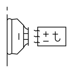 thermal sensor line icon vector. thermal sensor sign. isolated contour symbol black illustration