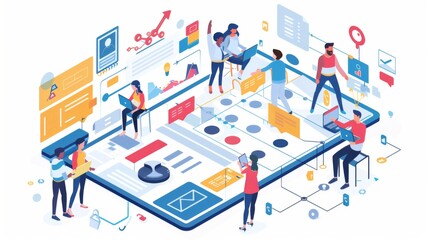 Agile Software Development Team Seamlessly Adjusting Project Roadmap,&nbsp;Showcasing Adaptability and Collaboration