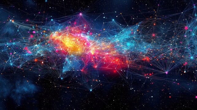 Data Connections Visualization, a dynamic graph illustrating the intricate relationships within large language models, highlighting the vast potential of data in an open, expansive format.