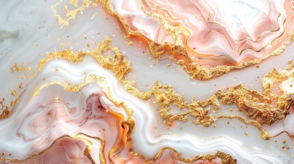 Pink and Gold Marble Close Up