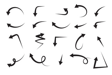 curved arrow icon set