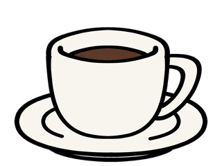 シンプルなコーヒーカップとソーサーのイラスト素材