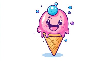 Cute Cartoon Ice Cream Cone