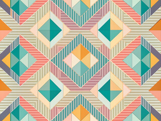 Abstract geometric pattern featuring bold, intersecting lines and shapes in pastel hues, evoking a sense of modernity and contemporary style.