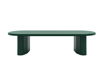 Modern green table with a sleek design isolated on transparent background. perfect for contemporary interiors or office spaces.