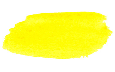 Lemom yellow wide rich watercolor brushstroke on a white background